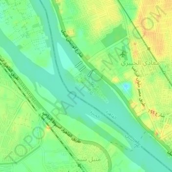 Maadi Island topographic map, elevation, terrain