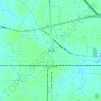 Chadbourn topographic map, elevation, terrain