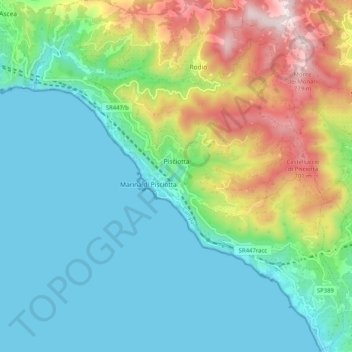 Pisciotta topographic map, elevation, terrain