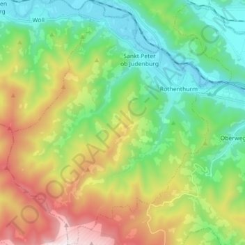 St. Peter ob Judenburg topographic map, elevation, terrain