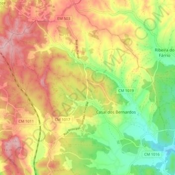 Casal dos Bernardos topographic map, elevation, terrain