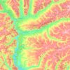 Вовчанська міська громада topographic map, elevation, terrain