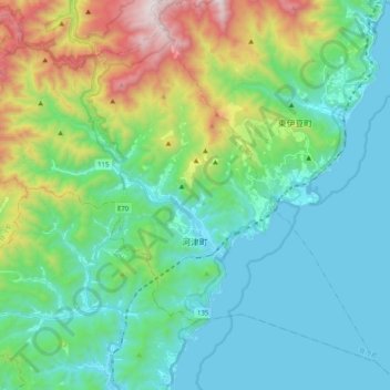 Kawadu topographic map, elevation, terrain