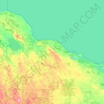 Presque Isle County topographic map, elevation, terrain