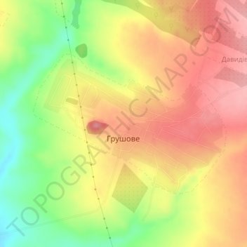 Hrushove topographic map, elevation, terrain