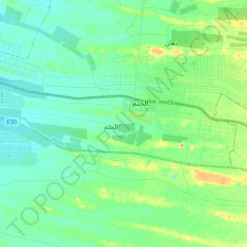 Al Khatm topographic map, elevation, terrain