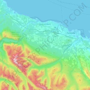Area F (Alberni Highway) topographic map, elevation, terrain
