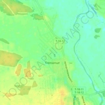 Horodyshche topographic map, elevation, terrain