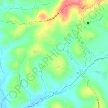 Karadippara topographic map, elevation, terrain