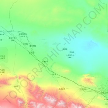 Yumen City topographic map, elevation, terrain