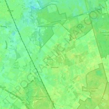 Sterksel topographic map, elevation, terrain