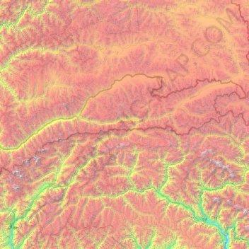Wakhan District topographic map, elevation, terrain