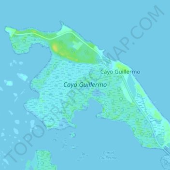 Cayo Guillermo topographic map, elevation, terrain