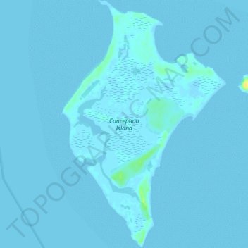 Conception Island topographic map, elevation, terrain