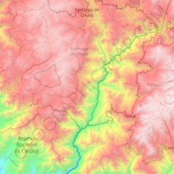 Santiago de Chuco topographic map, elevation, terrain