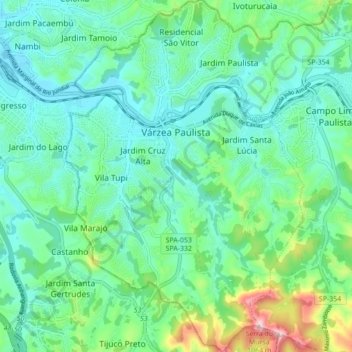 Várzea Paulista topographic map, elevation, terrain