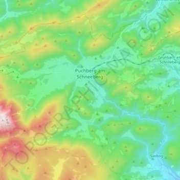 Puchberg am Schneeberg topographic map, elevation, terrain