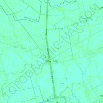 Châu Hưng topographic map, elevation, terrain