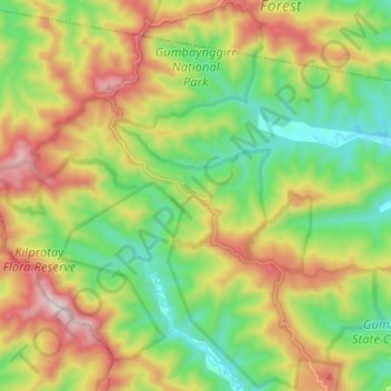 Gumbaynggirr National Park topographic map, elevation, terrain