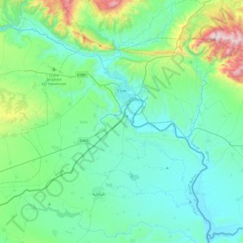 Cizre topographic map, elevation, terrain