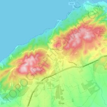 Edincik Mahallesi topographic map, elevation, terrain