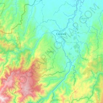 Tarazá topographic map, elevation, terrain