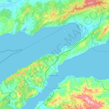 Gelibolu topographic map, elevation, terrain