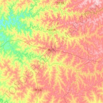 Panambi topographic map, elevation, terrain