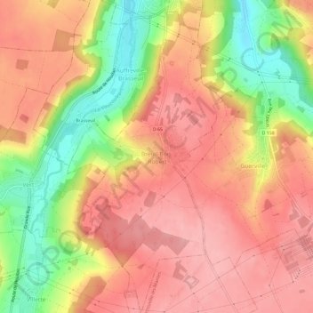 Breuil-Bois-Robert topographic map, elevation, terrain