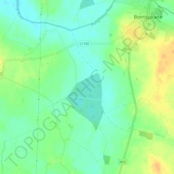Ballynamona topographic map, elevation, terrain