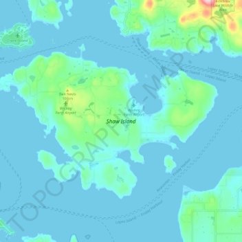 Shaw Island topographic map, elevation, terrain