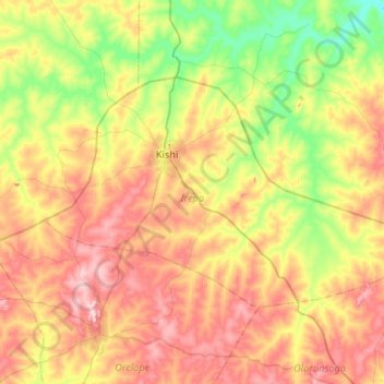 Irepo topographic map, elevation, terrain