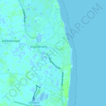 Ingoldmells topographic map, elevation, terrain