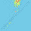Präfektur Kagoshima topographic map, elevation, terrain