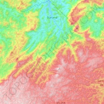 Itarana topographic map, elevation, terrain