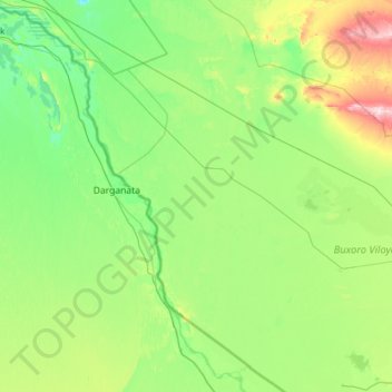 Romitan District topographic map, elevation, terrain
