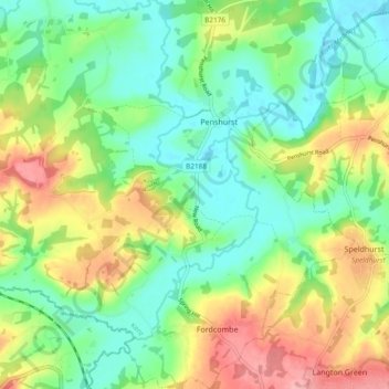 Penshurst topographic map, elevation, terrain