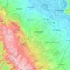 Badgam district topographic map, elevation, terrain