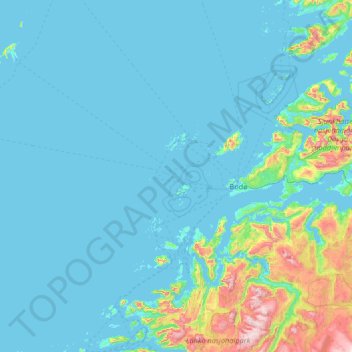 Bodø topographic map, elevation, terrain