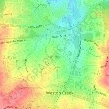 Holder topographic map, elevation, terrain