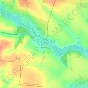 Smykiv topographic map, elevation, terrain