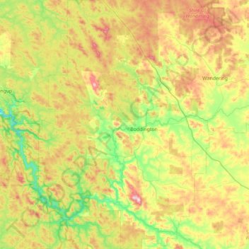 Shire Of Boddington topographic map, elevation, terrain