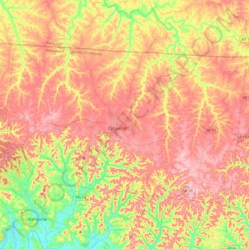 Macon County topographic map, elevation, terrain