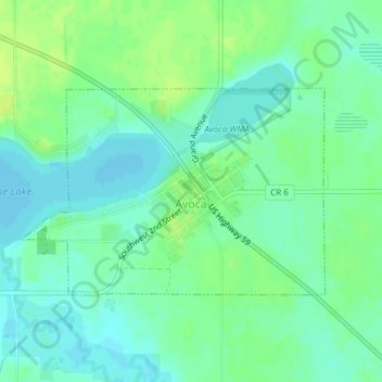 Avoca topographic map, elevation, terrain