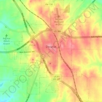 Decatur topographic map, elevation, terrain