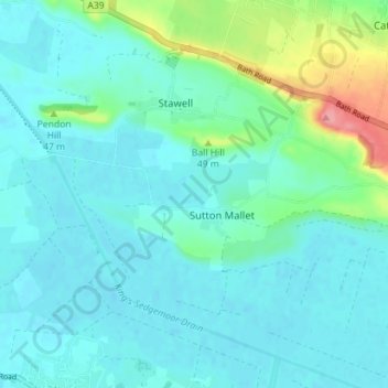 Stawell topographic map, elevation, terrain