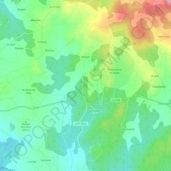 Carballido topographic map, elevation, terrain