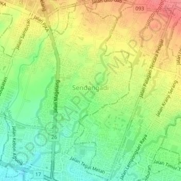 Sendangadi topographic map, elevation, terrain