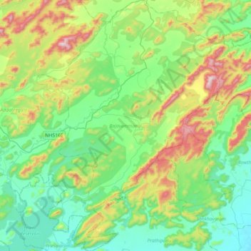 Rajavommangi topographic map, elevation, terrain