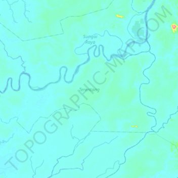 Terentang topographic map, elevation, terrain
